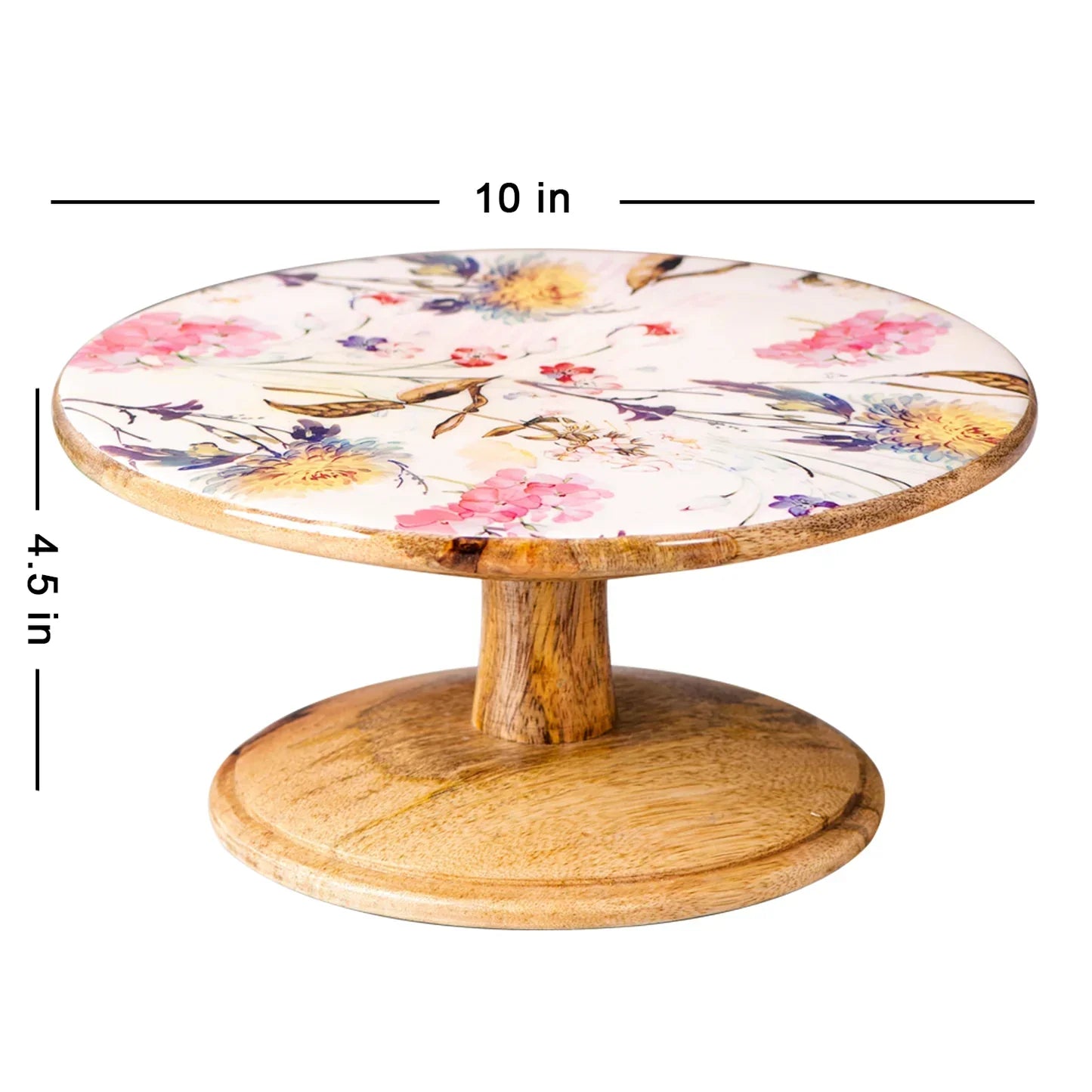 Mango Wood Cake Stand - Pink