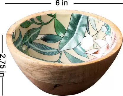 Wooden Vegetable Bowl Serving Printed Bowls wooden for snacks dry fruits Kitchen