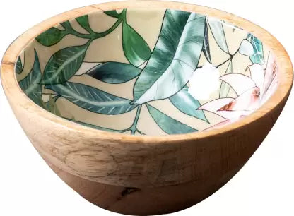 Wooden Vegetable Bowl Serving Printed Bowls wooden for snacks dry fruits Kitchen