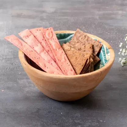 Wooden Vegetable Bowl Serving Printed Bowls wooden for snacks dry fruits Kitchen