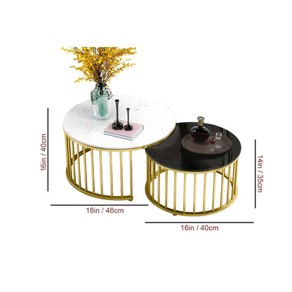 Premium Golden Caged Table Set of 2