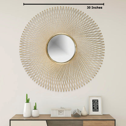 Aesthetic Gold Wire Frame Mirror