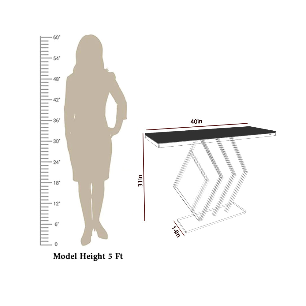 Classic Design Copper Console Table in Geometric Pattern