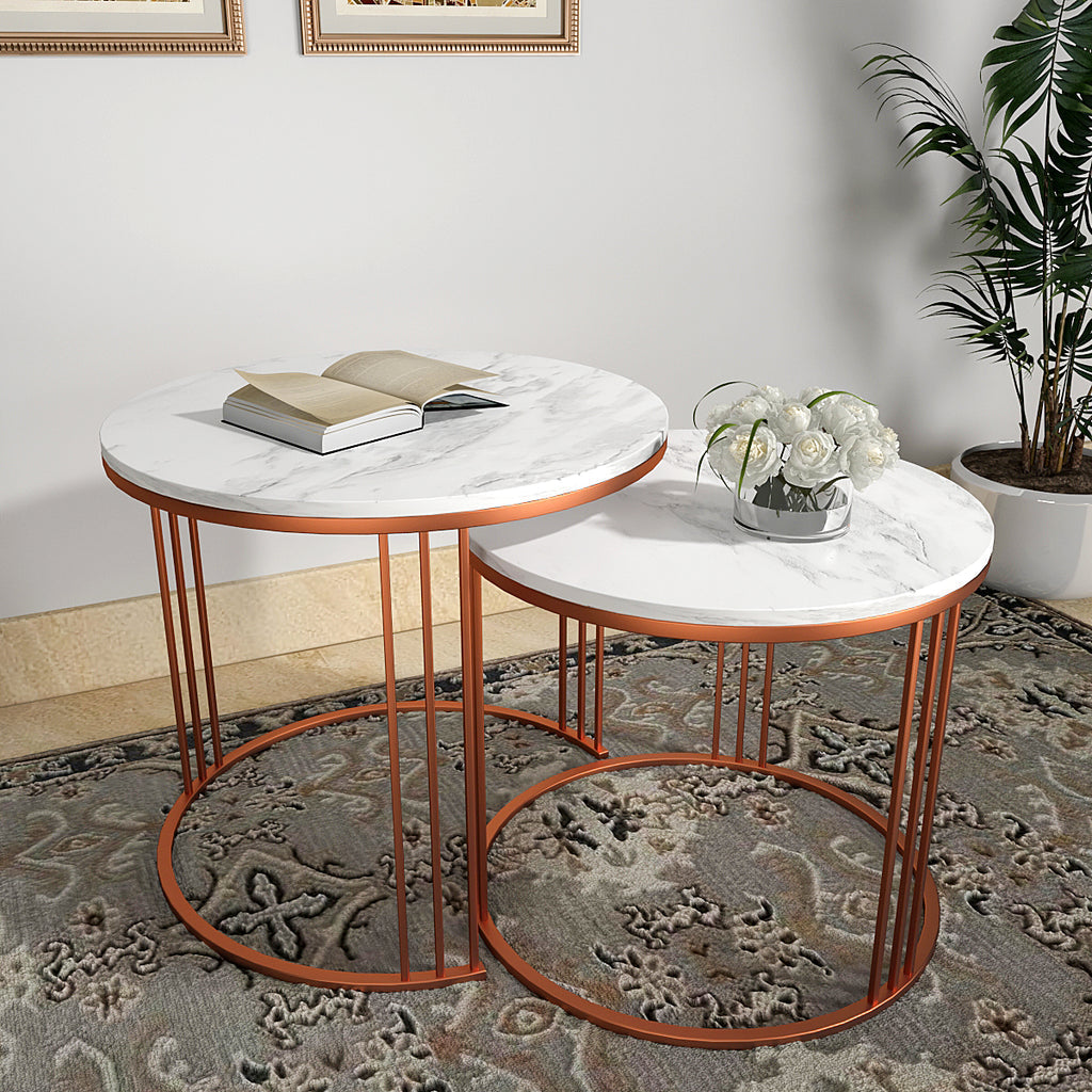 Classic Tethered Copper Nesting Table Set of 2