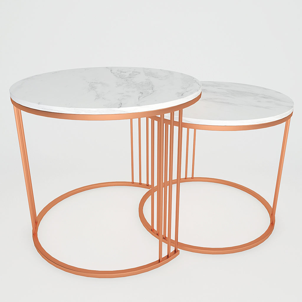 Classic Tethered Copper Nesting Table Set of 2