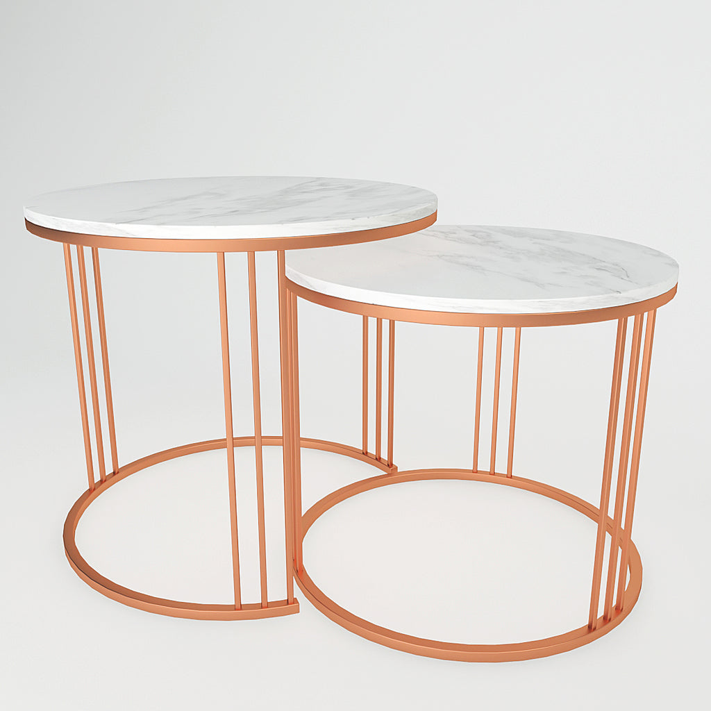 Classic Tethered Copper Nesting Table Set of 2