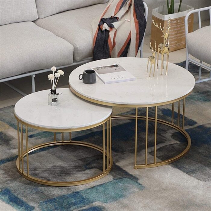 Classic Tethered Metallic Premium Table Set of 2