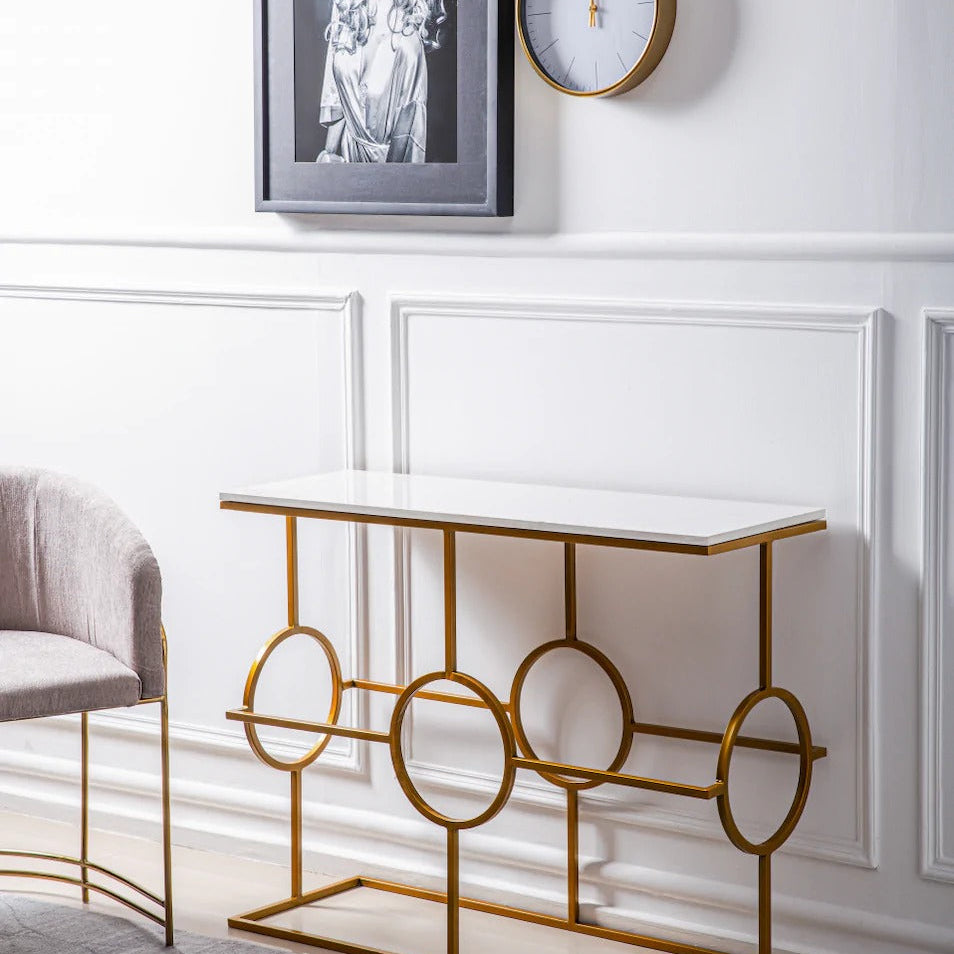 Contemporary Console Table in Geometric Pattern Design