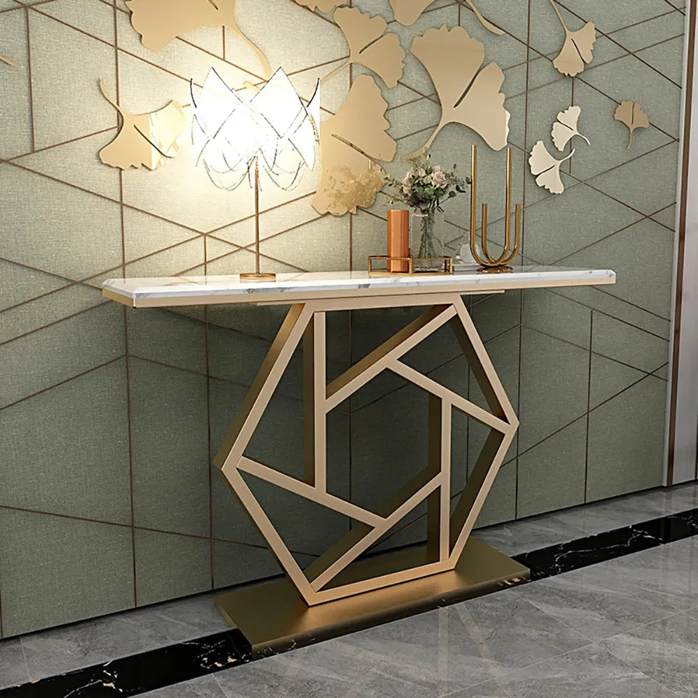 Luxurious Contemporary Console Table In Hexagonal Design