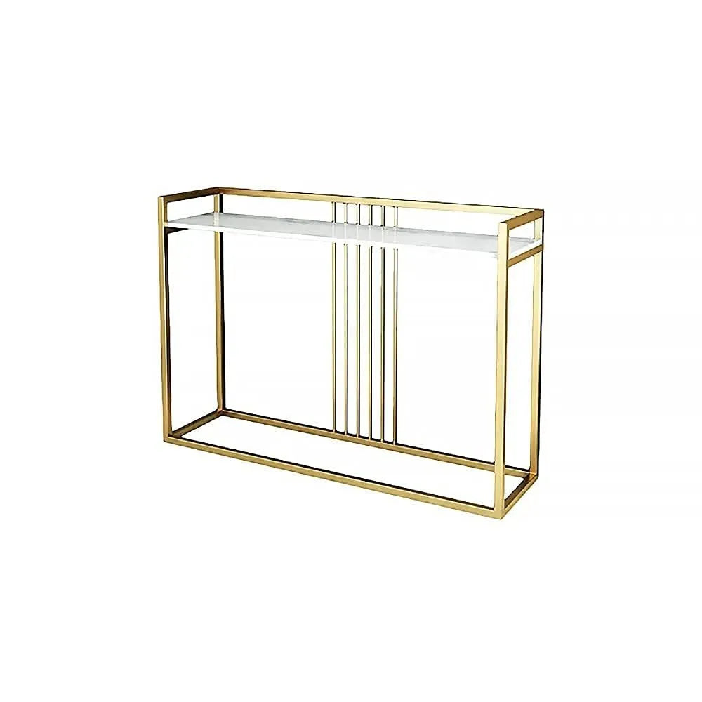 Modern Style Console Table In Sleek Golden Rods Design