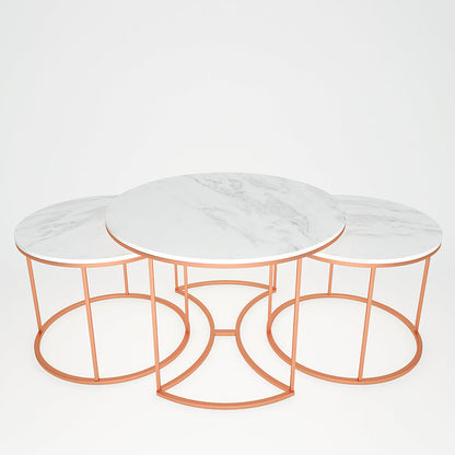 Premium Copper Nesting Trio Tables Set of 3