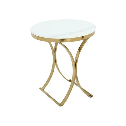 Premium Golden Iron White Round Marble Table