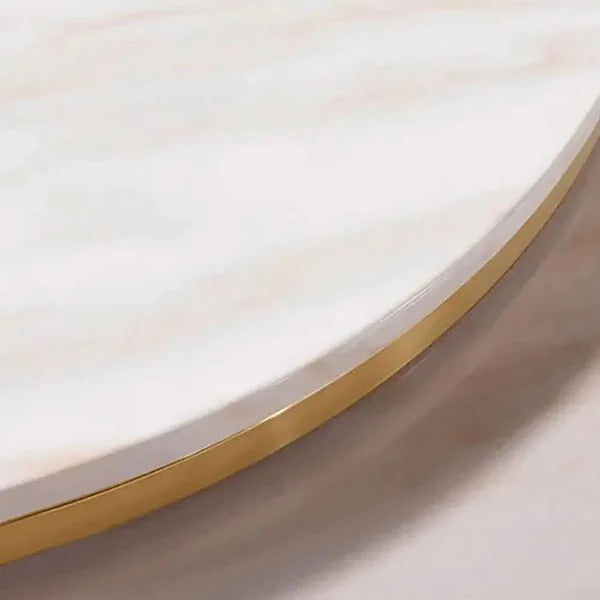 Premium Golden Iron White Round Marble Table