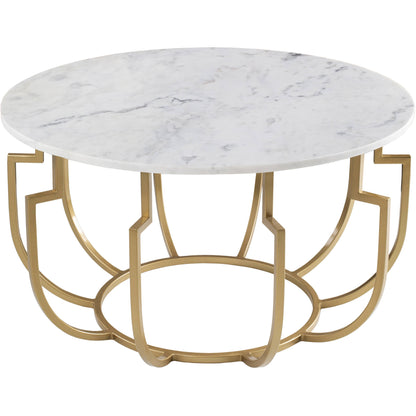 Unique Design White Marble Golden Metal Center Table