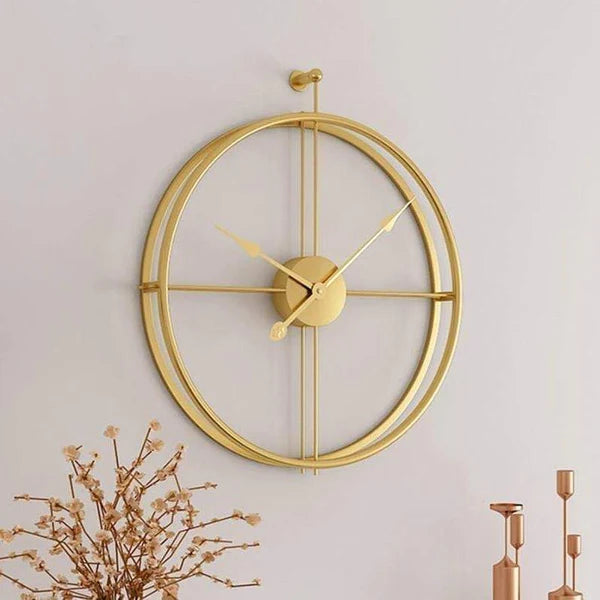 Golden Double Ring Wall Clock