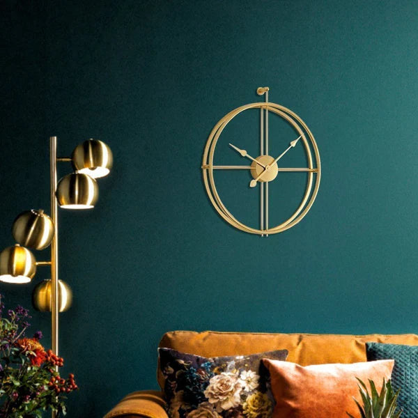 Golden Double Ring Wall Clock