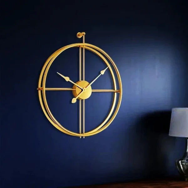 Golden Double Ring Wall Clock