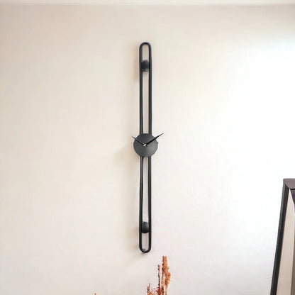 Minimal Long Hollow Black Wall Clock